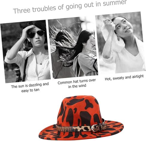 Partykindom Jazz Top Hat Flat Ladies Leopard Festival Black Cap Spot عيد ميلاد للقبعة القبعات الرجعية قبعة فيدورا in Kuwait