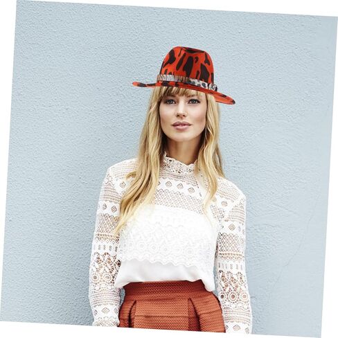 Partykindom Jazz Top Hat Flat Ladies Leopard Festival Black Cap Spot عيد ميلاد للقبعة القبعات الرجعية قبعة فيدورا in Kuwait