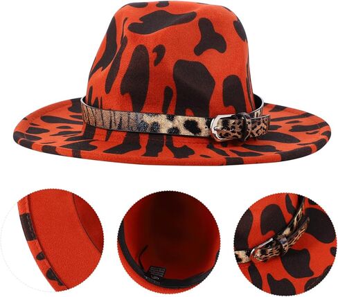 Partykindom Jazz Top Hat Flat Ladies Leopard Festival Black Cap Spot عيد ميلاد للقبعة القبعات الرجعية قبعة فيدورا in Kuwait