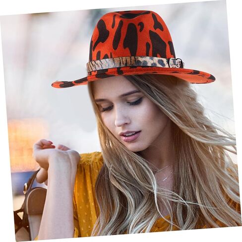 Partykindom Jazz Top Hat Flat Ladies Leopard Festival Black Cap Spot عيد ميلاد للقبعة القبعات الرجعية قبعة فيدورا in Kuwait