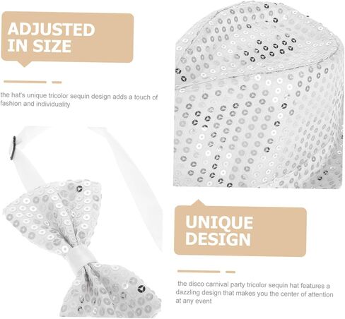 Galpada متألقة الترتر Fedora Hat Bow Tie و Glitter Gloves لحفلات حفلات الديسكو وأحداث الجاز ملحقًا أنيقًا للرجال والنساء in Kuwait
