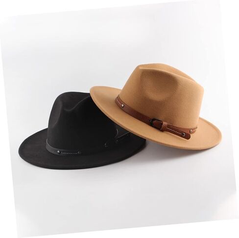 Stylish Woolen Flat Hat for Men and Women Wide Brim Design for Parties and Events Lightweight and Comfortable Fashion Accessory Khaki in Saudi Arabia