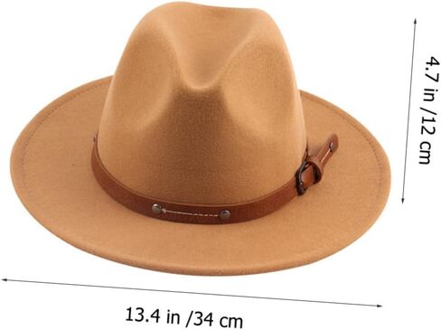 Stylish Woolen Flat Hat for Men and Women Wide Brim Design for Parties and Events Lightweight and Comfortable Fashion Accessory Khaki in Saudi Arabia