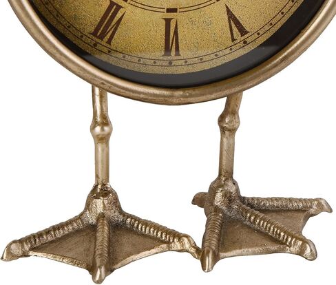 NIKKY HOME Vintage Gold Table Top Clock, Cute Duck Paw Silent Shelf Desk Clock Battery Operated Rustic Design, Home Decor for Living Room, Bedroom, Bedside in Saudi Arabia