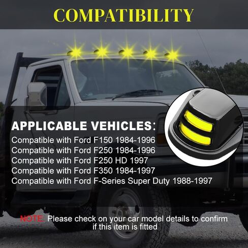 Marker LED Light ، 5 PC Car 12V DC Roof Top Light ، مصابيح تشغيل Marker متوافقة مع Ford F250 1984-1996 in Kuwait