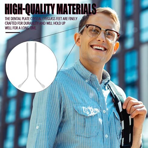 1 Pair Metal Glasses Replacement Arms Eyewear Frame Temple Replacement Accessories for Thin Metal Glasses, Sunglasses（Black） in Saudi Arabia