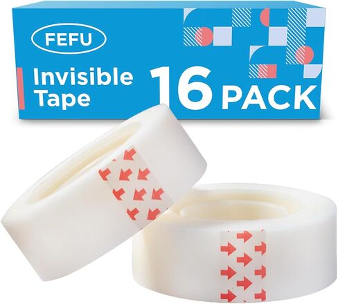 16 Rolls Invisible Tape Refills Easy Tear by Hands 0.7 Inch X 1000 Inches, Tape for Dispenser Refill 1 Inch Core, Invisible Tapes Translucent for Classroom Office Supplies in Saudi Arabia