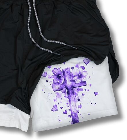 Christian Performance Shorts - Girls' Gym & Sport Shorts with Pockets & Compression Liner, Bible Verse Activewear in Saudi Arabia