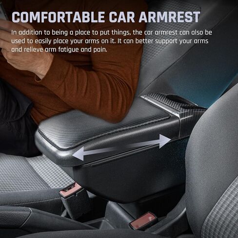 YJYWZH Car Armrest Box for Toyota Aygo BJ 4USB Ports & 2 Type-C Interfaces Automotive Accessories Carbon Fiber Leather Center Console with Cup Holder Phone Box in Saudi Arabia