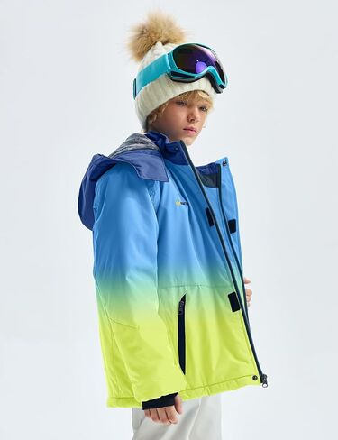 GEMYSE Boy's Waterproof Ski Snow Jacket Hooded Fleece Windproof Winter Jacket in Saudi Arabia