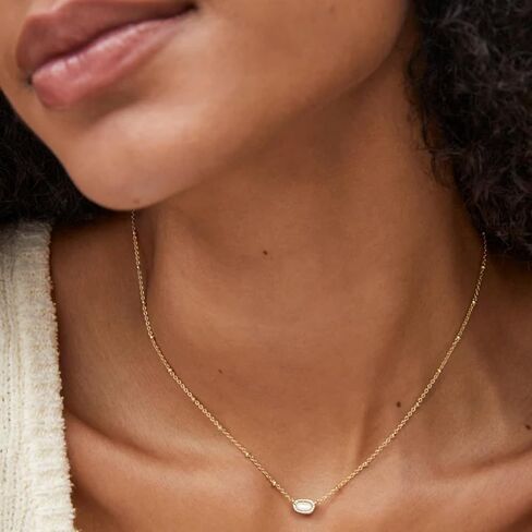 Kendra Scott 14k Gold-Plated Mini Elisa Satellite Short Pendant Necklace in Pink Opalite Crystal, Fashion Jewelry for Women in Saudi Arabia