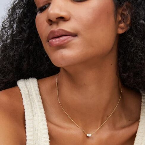 Kendra Scott 14k Gold-Plated Mini Elisa Satellite Short Pendant Necklace in Pink Opalite Crystal, Fashion Jewelry for Women in Saudi Arabia