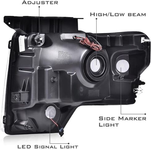 PIT66 مجموعة مصابيح الأمامية الأمامية متوافقة مع Ford F150 2009 2010 2011 2012 2013 2014 Faros Delanteros (Clear Lens Chrome Housing Clear Elector ، Style Basic) in Kuwait