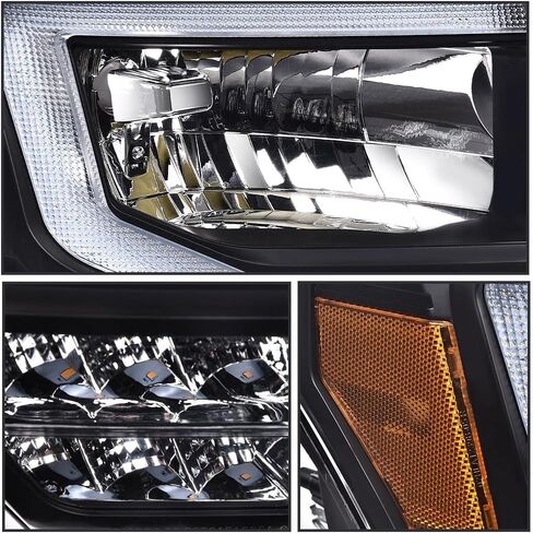 PIT66 مجموعة مصابيح الأمامية الأمامية متوافقة مع Ford F150 2009 2010 2011 2012 2013 2014 Faros Delanteros (Clear Lens Chrome Housing Clear Elector ، Style Basic) in Kuwait