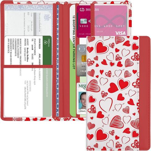 Car Registration and Insurance Holder, with Magnetic Closure for License, Cards and Documents, All Vehicle Needs and Car Accessories (Leopard-Black) in Saudi Arabia