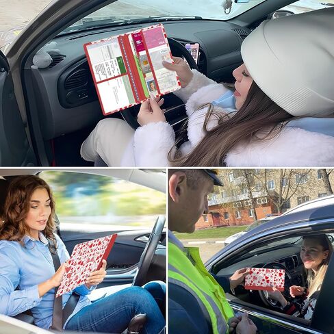 Car Registration and Insurance Holder, with Magnetic Closure for License, Cards and Documents, All Vehicle Needs and Car Accessories (Leopard-Black) in Saudi Arabia