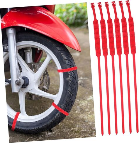 Amosfun 10Pcs Snow Chains for Motorcycle Tires High Strength Nylon Skid Tire Chains for Bikes Snow Mud for Winter Safety in Saudi Arabia