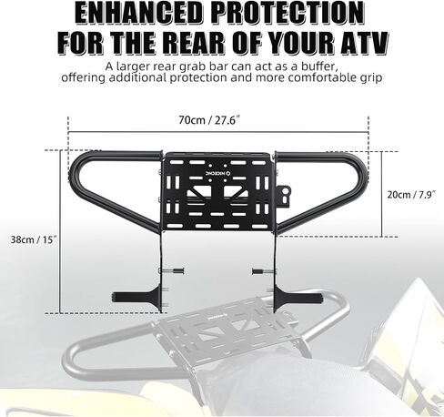 BARK WIDE GROK BAR الوفير متوافق مع Yamaha Raptor 700 YFM700 2013 2015 2015 2017 2018 2019 2019 2020-2024 ، Raptor 700 YFM700R 2006 2007 2008 2014 ، انظر Fitments in Saudi Arabia