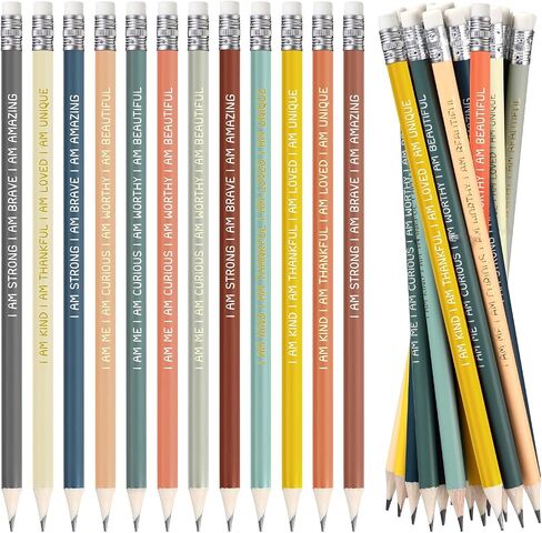 Fumete 36 Pcs Back to School Gifts for Students Gifts from Teacher Motivational Pencils Inspirational Sayings Pre Sharpened Sharpened Pencils Bulk #2 HB Wood Pencils Bulk Classroom Gifts (Dark Color) in Saudi Arabia