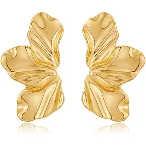 KELMALL Large Wire Frame Flower Hoops Earring for Women Big Lines Blossom Exaggerate Hoop Earrings Lightweight Hypoallergenic in Saudi Arabia