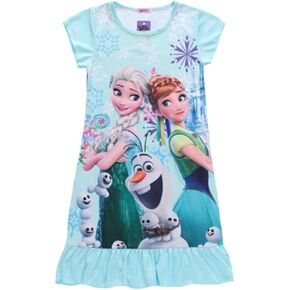 US Ship Little Girls Elsa Snow Queen Dress Toddler Kids Pajamas Dress Night Gown Anna Princess Clothes in Saudi Arabia