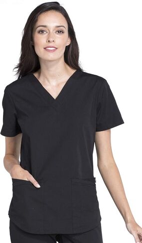 شيروكي نساء فرك مجموعة الحديثة ملائمة 3 جيب V-neck أعلى ww665 مع 6 جيب منتصف الجيب الساق الساق مستقيم ww170 in Saudi Arabia
