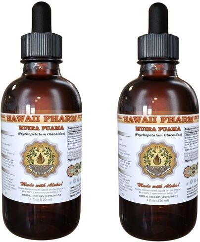 Muira Puama Liquid Extract, Organic Muira Puama (Ptychopetalum Olacoides) Tincture Supplement 2x4 oz in Saudi Arabia