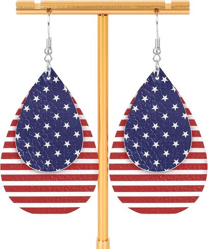 Fullive 4th of July Earrings, Patriotic Dangle Stud for Women, Hypoallergenic Hook Fourth of July Jewelry USA Accessories in Saudi Arabia