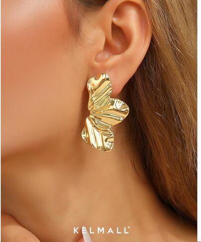 KELMALL Large Wire Frame Flower Hoops Earring for Women Big Lines Blossom Exaggerate Hoop Earrings Lightweight Hypoallergenic in Saudi Arabia