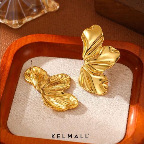 KELMALL Large Wire Frame Flower Hoops Earring for Women Big Lines Blossom Exaggerate Hoop Earrings Lightweight Hypoallergenic in Saudi Arabia