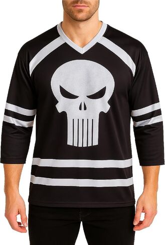 Marvel Men's Long Sleeve Mesh Hockey Jersey - Spider-Man, Punisher, and Mickey Graphic Hockey Jerseys for Men (Sizes: S-XL) in Saudi Arabia