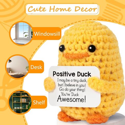 Positive Crochet Shark, Cute Animal Gifts Desk Decor for Shark Lover, Inspirational Birthday Gifts for Women Men Collectible Dolls in Kuwait