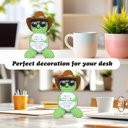 Mini Funny Positive Crochet Potato with Stand, Cute Emotional Support Potato Crochet Animals Already Made, Holiday Christmas Birthday Gifts for Women, Office Decor Cool Things in Saudi Arabia