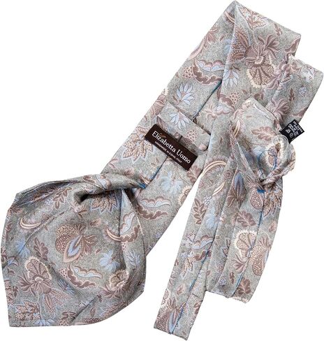 Elizabetta Men's Extra Long Italian Silk Ties - Handmade XL Neckties - Printed Silk Ties in Kuwait