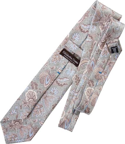 Elizabetta Men's Extra Long Italian Silk Ties - Handmade XL Neckties - Printed Silk Ties in Kuwait