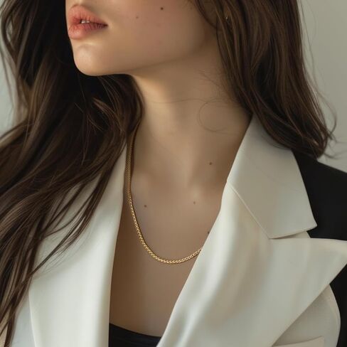 MONA MILANI Necklace Chains 14K Gold Necklace for Women & Mens Chain Necklaces for Women Trendy Franco Chains Foxtail 14K Gold Chain for Men Womens Jewelry for Womens 2.5mm 16-30in in Saudi Arabia