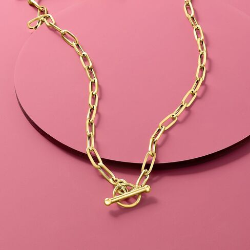 Pure Collection by Ross-Simons Italian 14kt Yellow Gold Paper Clip Link Toggle Necklace in Saudi Arabia