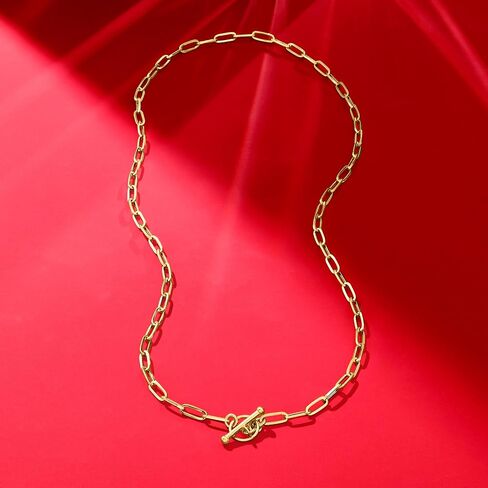 Pure Collection by Ross-Simons Italian 14kt Yellow Gold Paper Clip Link Toggle Necklace in Saudi Arabia