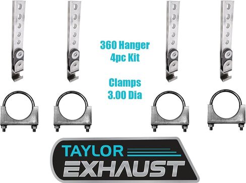 360 Open End Swivel Swinger Custom Exhaust Hanger Kit With clamps (Qty 4) 3.0" in Kuwait