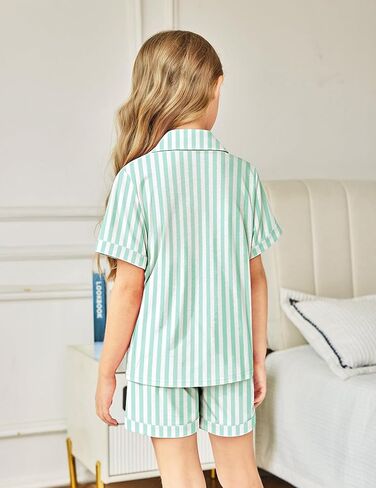 Arshiner Girls Pajamas Summer Outfit Kids Shorts Sets Button Down Loungewear Pjs in Saudi Arabia