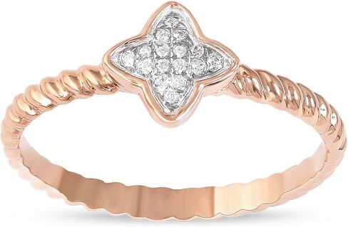DZON Sterling Silver 1/20 CT. TDW Diamond Flower Shape Cluster Promise Ring Love Gift for Women (I-J, I2) in Saudi Arabia