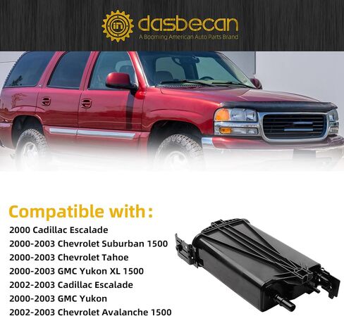 Dasbecan Fuel Evap Charcoal Vapor Canister Compatible with 2000-2003 Chevy Suburban 1500 Tahoe Avalanche 1500, GMC Yukon XL 1500 Yukon, 2002-2003 Cadillac Escalade Replaces# 15733604 215-407 911-137 in Saudi Arabia