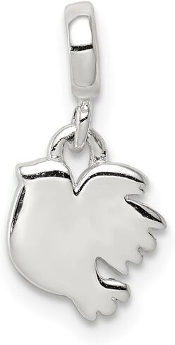 925 Sterling Silver Polished Bird Enhancer Pendant (L- 15 mm, W- 7 mm) in Saudi Arabia