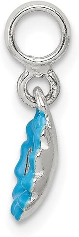 925 Sterling Silver Blue Monamel Flower CZ قلادة مُحسّنة (L- 17 مم ، W- 8 مم) للنساء ، AFJ-QG-QN106 in Saudi Arabia