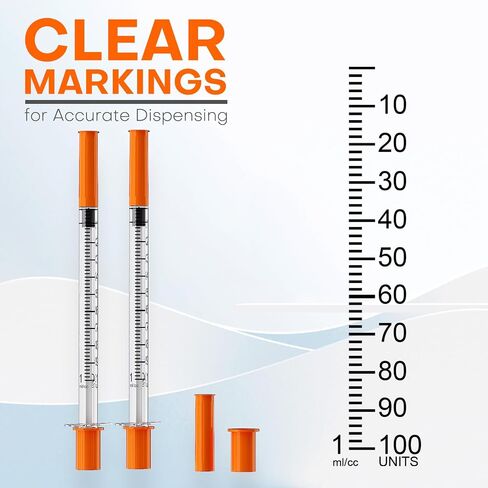 U-100 1mL/cc Lab Syringes with 30G 1/2" (12.7mm) Needle Individually Wrapped, Pack of 100 in Saudi Arabia