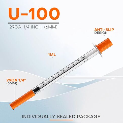 U-100 1mL/cc Lab Syringes with 30G 1/2" (12.7mm) Needle Individually Wrapped, Pack of 100 in Saudi Arabia