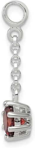 Mother's Day Gift 925 Sterling Silver Dark Red CZ 1/2' Dangle Enhancer Pendant (L- 26 mm, W- 8 mm) Gift for Women, AFJ-QG-QN129 in Saudi Arabia