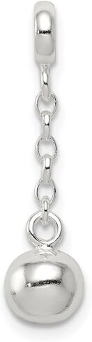 Mother's Day Gift 925 Sterling Silver Polished Bead 1/2' Dangle Enhancer Pendant (L- 23 mm, W- 6 mm) Gift for Women, AFJ-QG-QN125 in Saudi Arabia