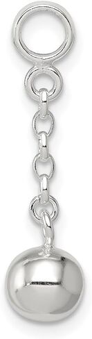 Mother's Day Gift 925 Sterling Silver Polished Bead 1/2' Dangle Enhancer Pendant (L- 23 mm, W- 6 mm) Gift for Women, AFJ-QG-QN125 in Saudi Arabia