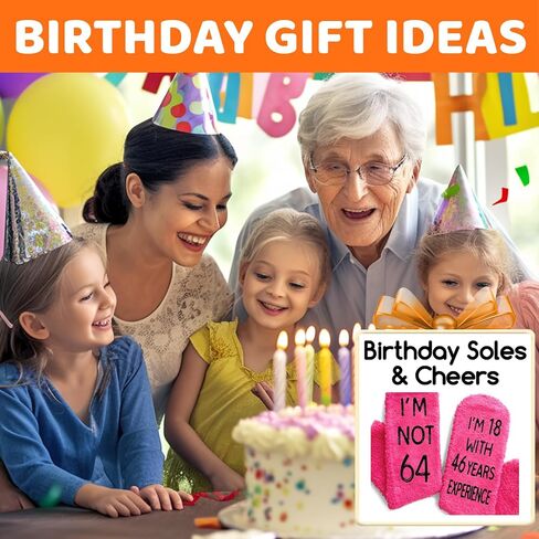 HAPPYPOP 64th Birthday Gifts Ideas for Women - Socks for 64 Year Olds, 64th Birthday Socks, Best Gifts for 64 Year Old Woman in Saudi Arabia